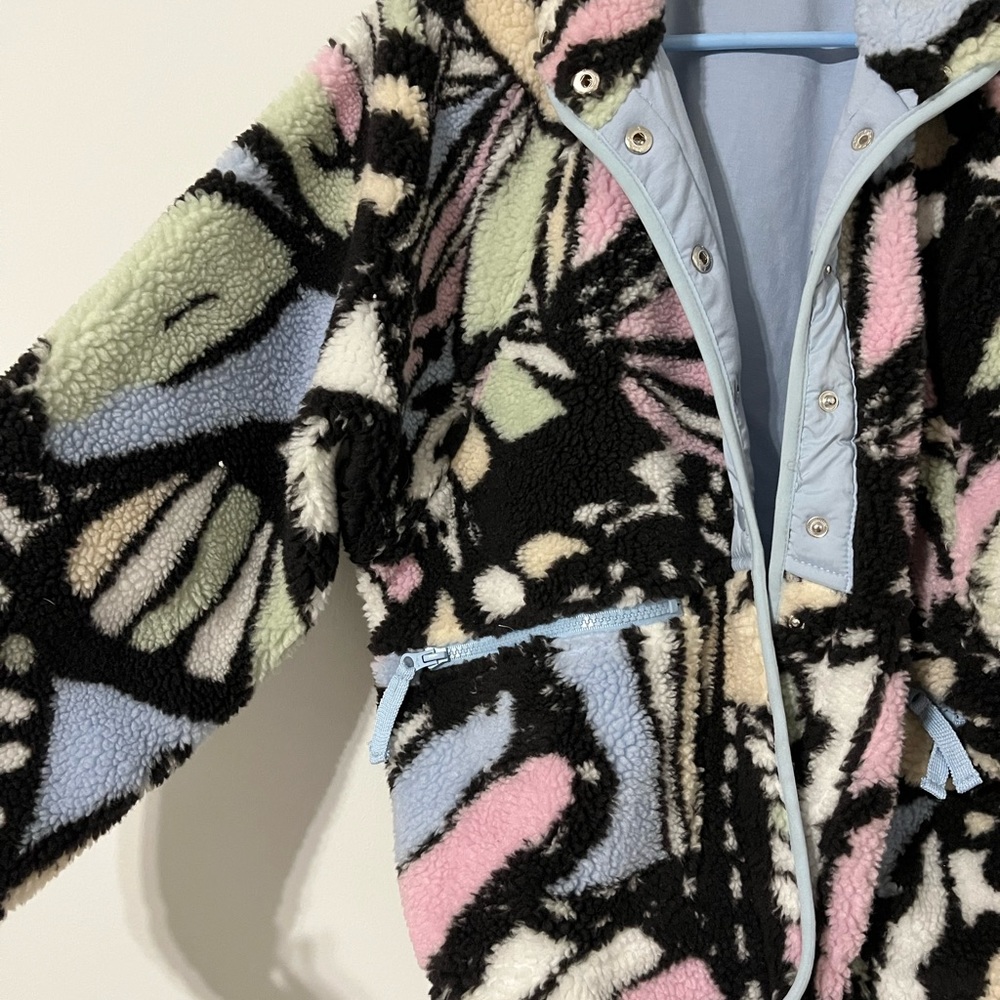 Free People Rocky Ridge Butterfly Print Sherpa Jacket Size XS - Picture 3 of 10